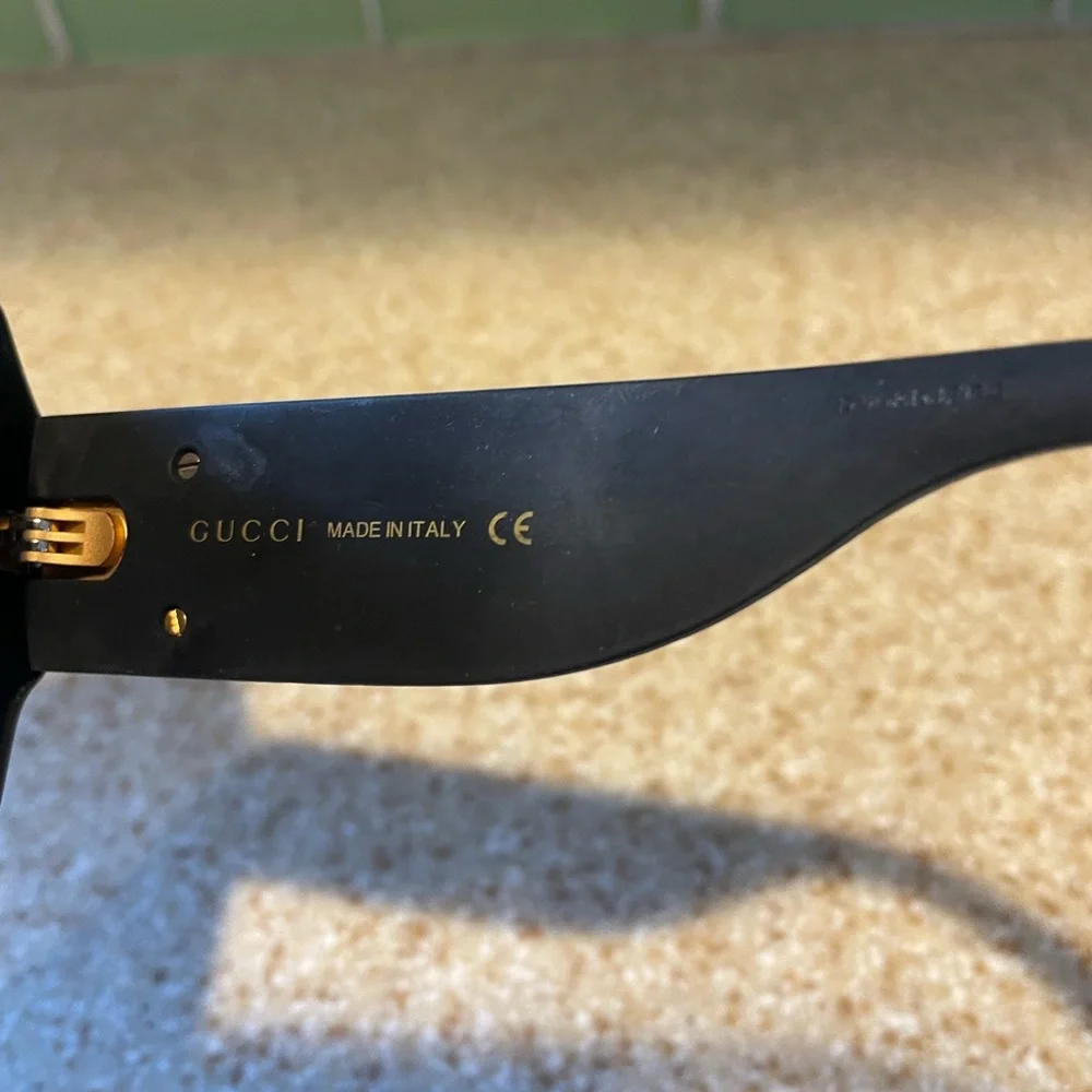 Gucci Black Square Frame Logo Sunglasses
